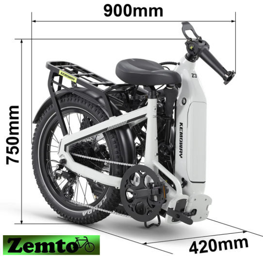 Faltrad Elektrofahrrad Zemto-Kemoway Z3, Mit Bremslicht sehr stark! schwarz